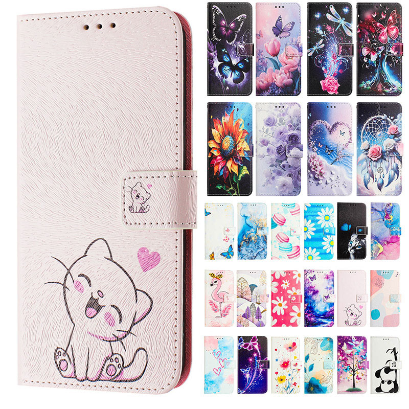 Leather Wallet Card Holder Phone Cover - Funda de Cuero Tipo Libro para