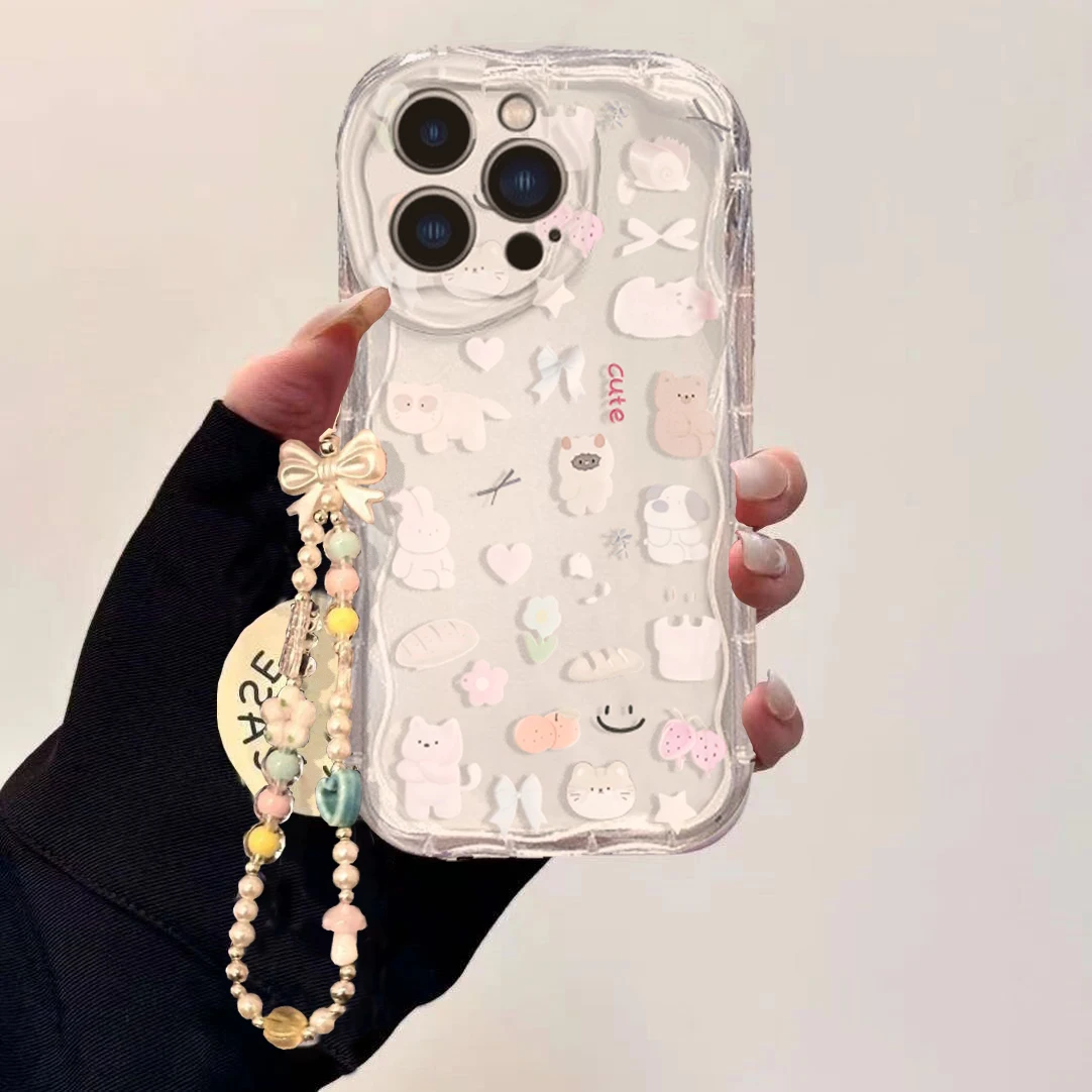 Cute Cartoon Wrist Strap Silicone Case - Funda con cadena para la muñeca
