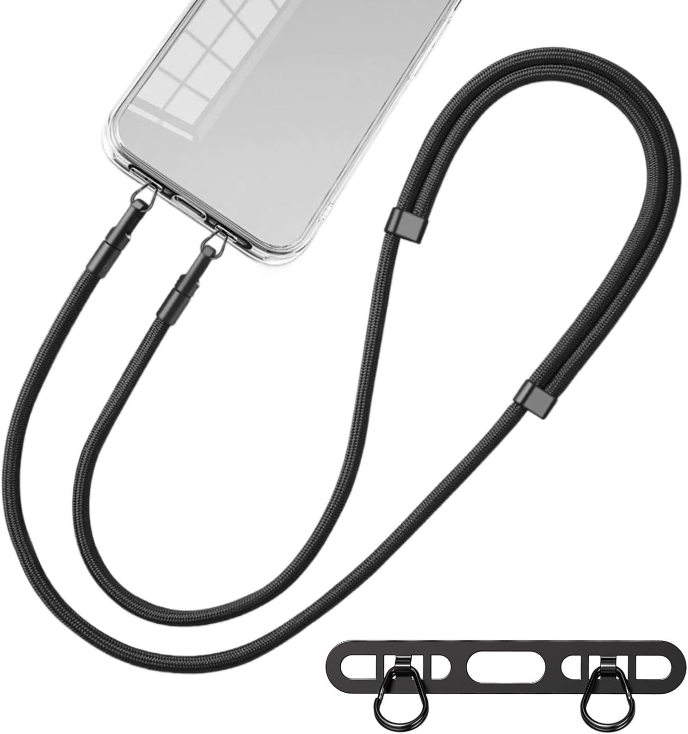 Crossbody Lanyard Neck Strap Case - Cordón para teléfono móvil, anillo con