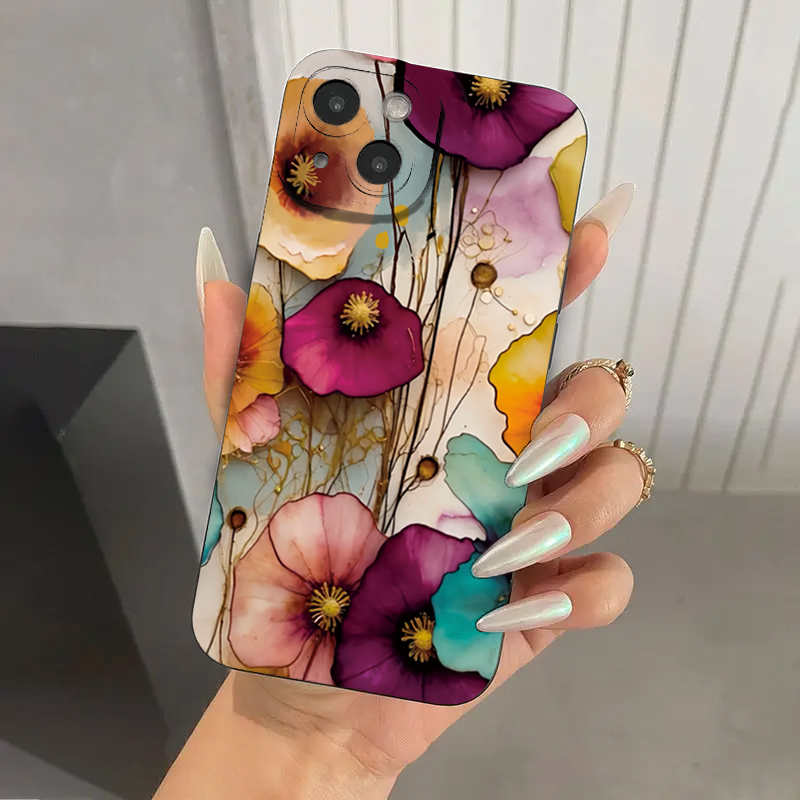 Vintage Floral Pattern Soft Case - Funda Protectora de TPU Suave con