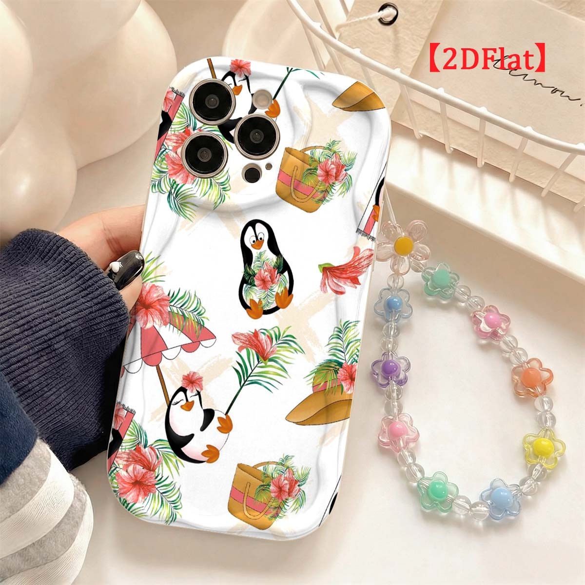 Cute Cartoon Wrist Strap Silicone Case - Funda para teléfono con diseño de