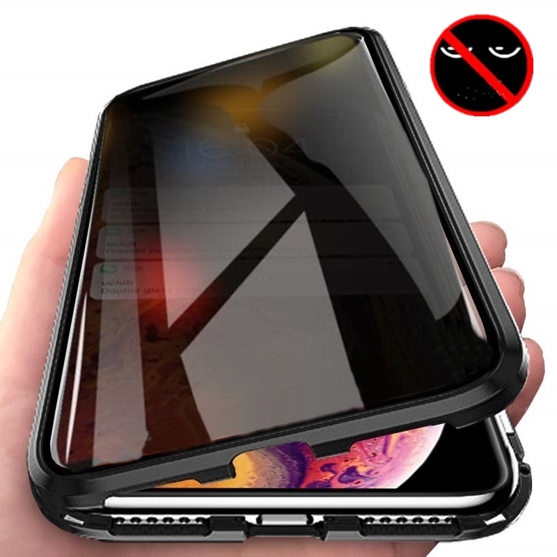 Anti Spy Privacy Glass Case - Funda Magnética de Metal con Cristal