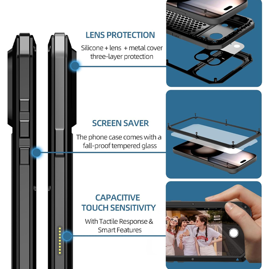 Funda metálica resistente para - Heavy Duty 360 Full Body Protective Case reseña y precio